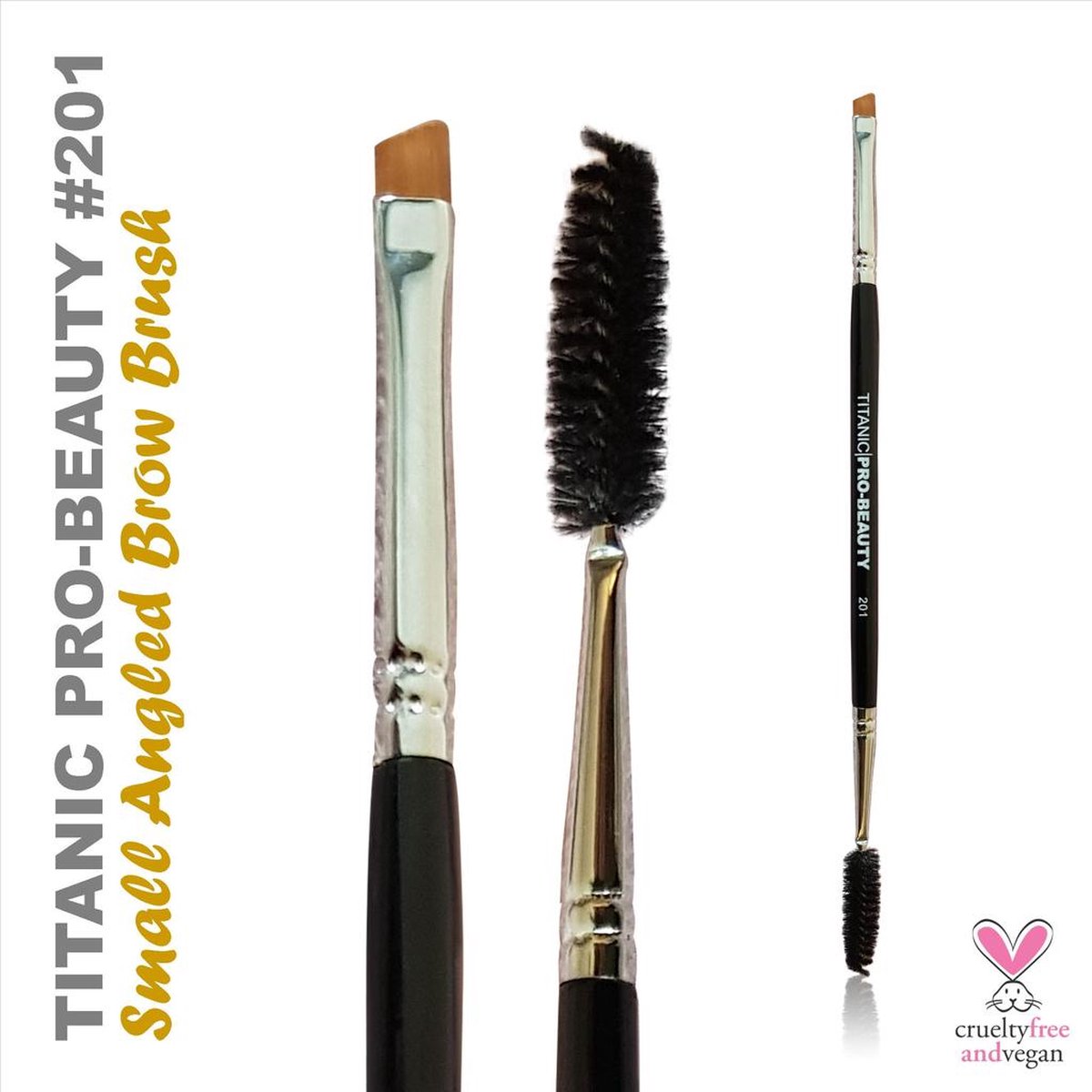 Titanic FX Small Angled Brown Brush 201 | Beauty penseel